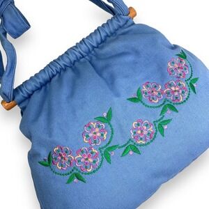 90's hand made floral embroidered denim bag by JELLY BEAN